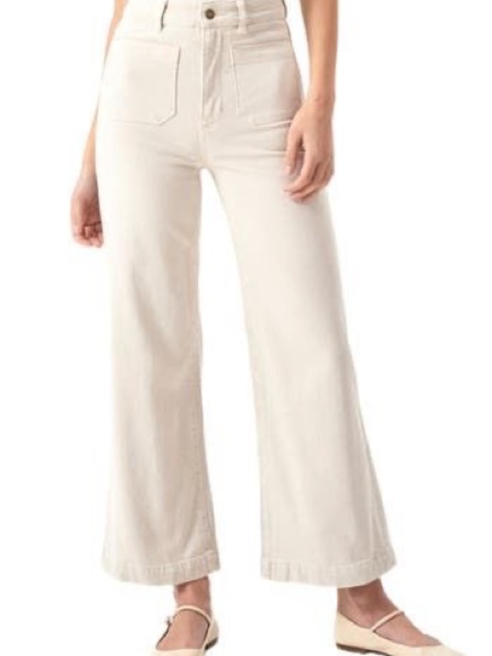 NWT OAT New York New High-Rise Wide Leg Jeans in Cream